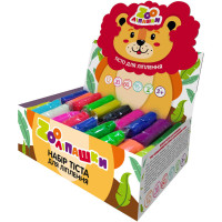 Тісто для ліплення ZOOлипашки шоу-бокс "Лев" ZIRKA 140210 (шоу-бокс 12 кольорів, 60 стиків по 20 г) (140210)