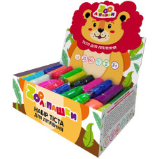 Тісто для ліплення ZOOлипашки шоу-бокс "Лев" ZIRKA 140210 (шоу-бокс 12 кольорів, 60 стиків по 20 г) (140210)