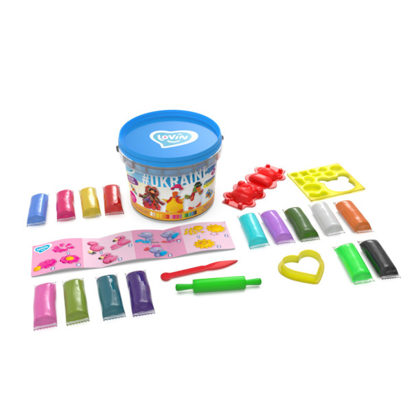 Набор для лепки с тестом "Ведерко #Ukraine" TM Lovin 41172(41172)
