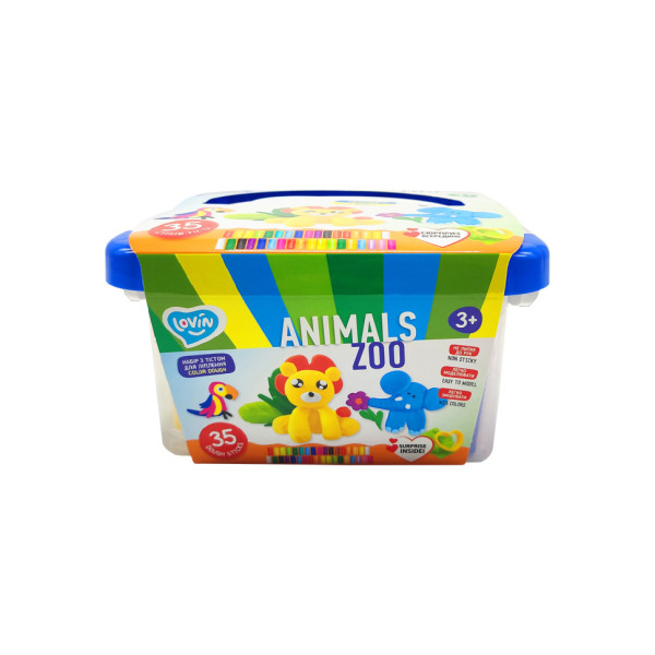 Набор для лепки с тестом "Zoo animals box" Lovin 41221(41221)