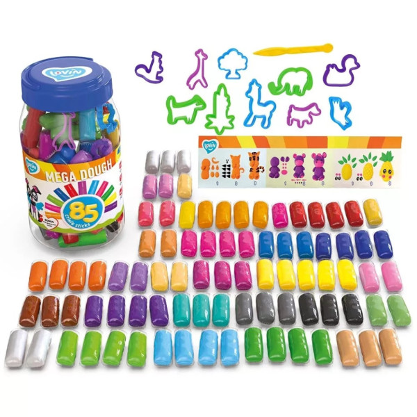 Набір для ліплення з тістом Mega dough 41227, 85 стиків (41227)