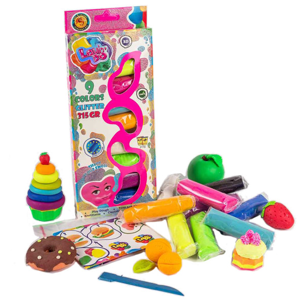 Набор теста для лепки TM Lovin'Do Ассорти 9 цветов с глитером -УКР 41009(41009L)