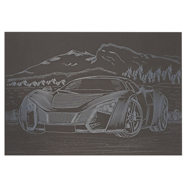 Гравюра А5 "Спорткар-3" ГрА5с-25 економ варіант у пакеті 21 х 14,8 см (ГрА5с-25)