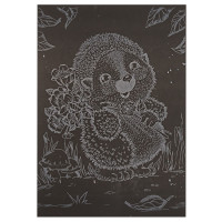 Гравюра А5 "Їжачок із квітами" ГрА5с-15 економ-варіант у пакеті 21 х 14,8 см (ГрА5с-15)