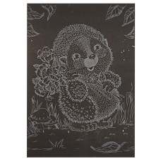 Гравюра А5 "Їжачок із квітами" ГрА5с-15 економ-варіант у пакеті 21 х 14,8 см (ГрА5с-15)