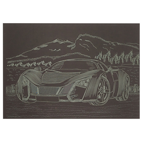 Гравюра А5 "Спорткар-1" ГрА5з-6 економ варіант у пакеті 21 х 14,8 см (ГрА5з-6)