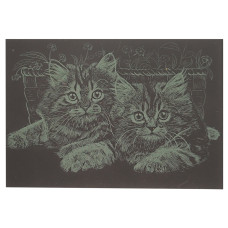 Гравюра А5 "Котики" ГрА5з-3 економ варіант у пакеті 21 х 14,8 см (ГрА5з-3)