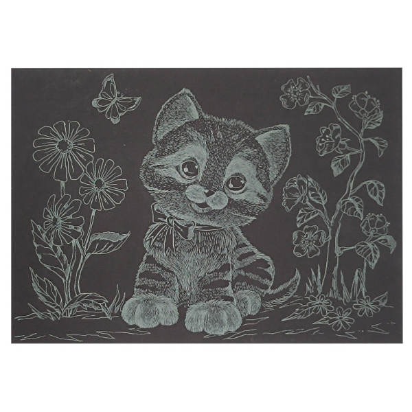 Гравюра А5 "Котик-1" ГрА5з-12 економ варіант у пакеті 21 х 14,8 см (ГрА5з-12)