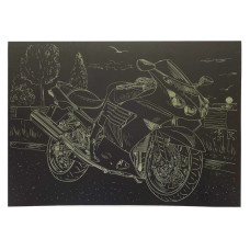 Гравюра А4 "Мотоцикл-1" ГрА4-12з эконом вариант в пакете 29,7х21 см(ГрА4-12з)