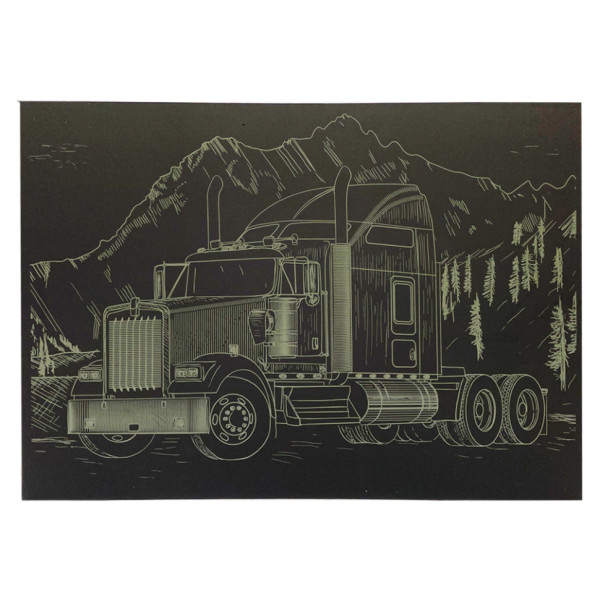 Гравюра А4 "Грузовик-1" ГрА4-7з эконом вариант в пакете 29,7х21 см(ГрА4-7з)