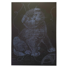 Гравюра А4 "Кіт" ГрА4-18с економ варіант в пакеті 29,7х21 см (ГрА4-18с)