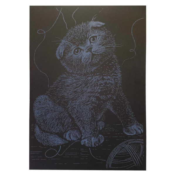 Гравюра А4 "Кіт" ГрА4-18с економ варіант в пакеті 29,7х21 см (ГрА4-18с)