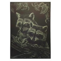 Гравюра А4 "Енот" ГрА4-16з эконом вариант в пакете 29,7х21 см(ГрА4-16з)