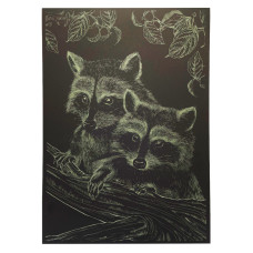 Гравюра А4 "Єнот" ГрА4-16з економ варіант в пакеті 29,7х21 см (ГрА4-16з)