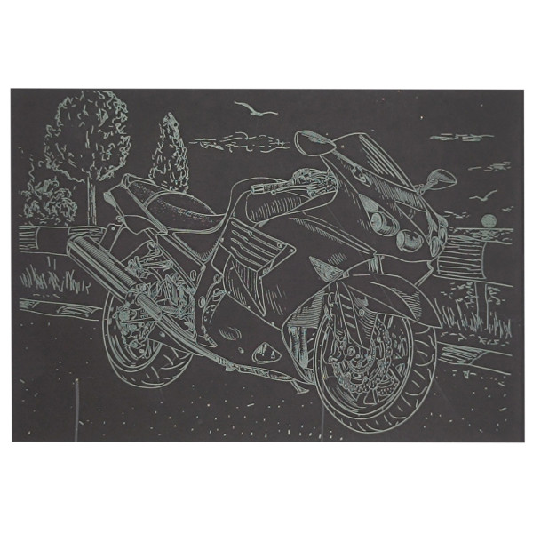 Гравюра А5 "Мотоцикл-1" ГрА5з-2 эконом вариант в пакете 21 х 14,8 см(ГрА5з-2)