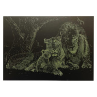 Гравюра А4 "Лев" ГрА4-3з эконом вариант в пакете 29,7х21 см(ГрА4-3з)