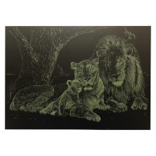 Гравюра А4 "Лев" ГрА4-3з эконом вариант в пакете 29,7х21 см(ГрА4-3з)