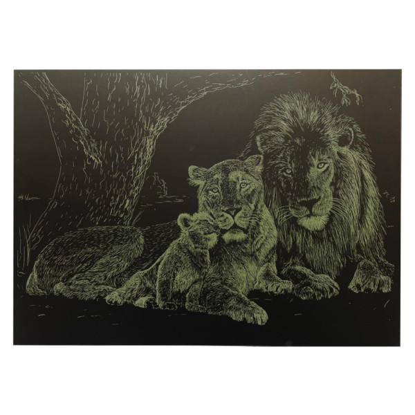 Гравюра А4 "Лев" ГрА4-3з эконом вариант в пакете 29,7х21 см(ГрА4-3з)