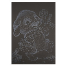 Гравюра А5 "Зайчик на прогулянці" ГрА5с-23 економ-варіант у пакеті 21 х 14,8 см (ГрА5с-23)