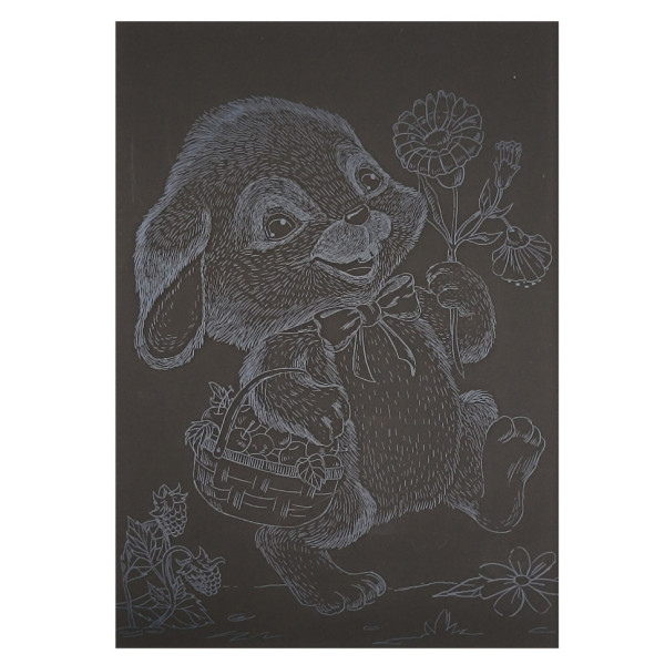 Гравюра А5 "Зайчик на прогулянці" ГрА5с-23 економ-варіант у пакеті 21 х 14,8 см (ГрА5с-23)