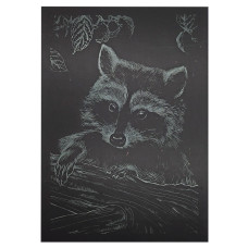 Гравюра А5 "Енот" ГрА5з-10 эконом вариант в пакете 21 х 14,8 см(ГрА5з-10)