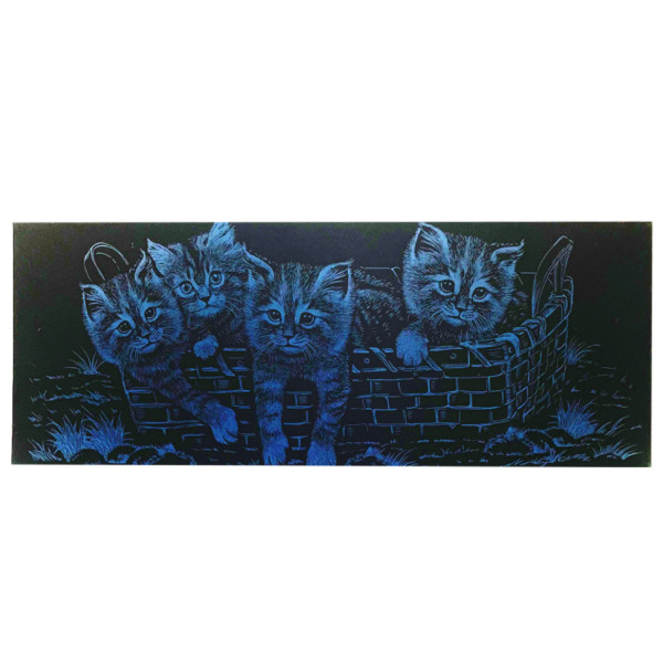 Гравюра панорама "Кошенята" ГрВ2-3 економ варіант в пакеті 41х15 см (ГрВ2-3)