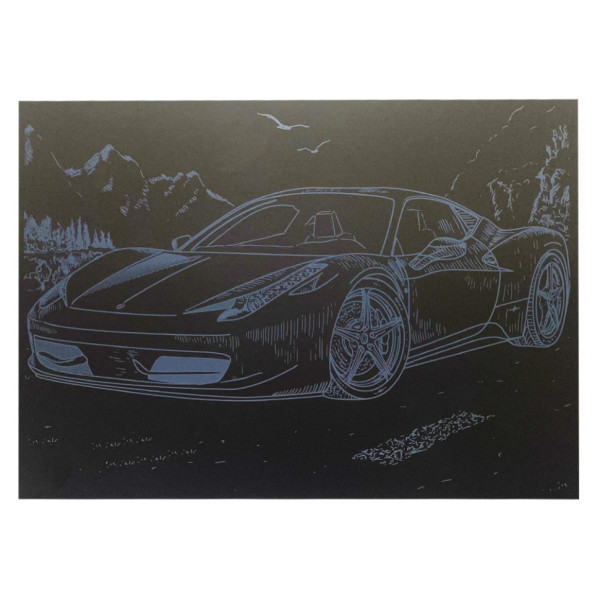 Гравюра А4 "Спорткар-1" ГрА4-8с економ варіант в пакеті 29,7х21 см (ГрА4-8с)