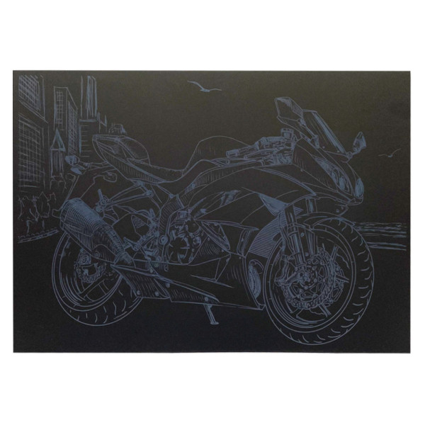 Гравюра А4 "Мотоцикл" ГрА4-11с економ варіант в пакеті 29,7х21 см (ГрА4-11с)