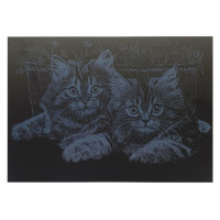 Гравюра А4 "Коти" ГрА4-13с економ варіант в пакеті 29,7х21 см (ГрА4-13с)