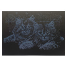 Гравюра А4 "Коти" ГрА4-13с економ варіант в пакеті 29,7х21 см (ГрА4-13с)