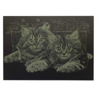 Гравюра А4 "Коти" ГрА4-13з економ варіант в пакеті 29,7х21 см (ГрА4-13з)