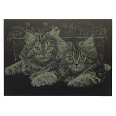 Гравюра А4 "Коти" ГрА4-13з економ варіант в пакеті 29,7х21 см (ГрА4-13з)