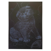 Гравюра А4 "Кіт" ГрА4-18с економ варіант в пакеті 29,7х21 см (ГрА4-18с)