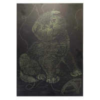 Гравюра А4 "Кіт" ГрА4-18з економ варіант в пакеті 29,7х21 см (ГрА4-18з)