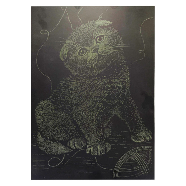 Гравюра А4 "Кіт" ГрА4-18з економ варіант в пакеті 29,7х21 см (ГрА4-18з)