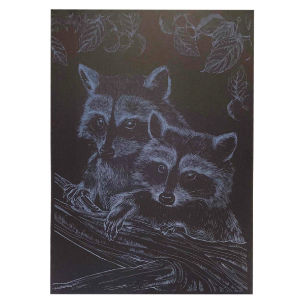 Гравюра А4 "Єнот" ГрА4-16с економ варіант в пакеті 29,7х21 см (ГрА4-16с)