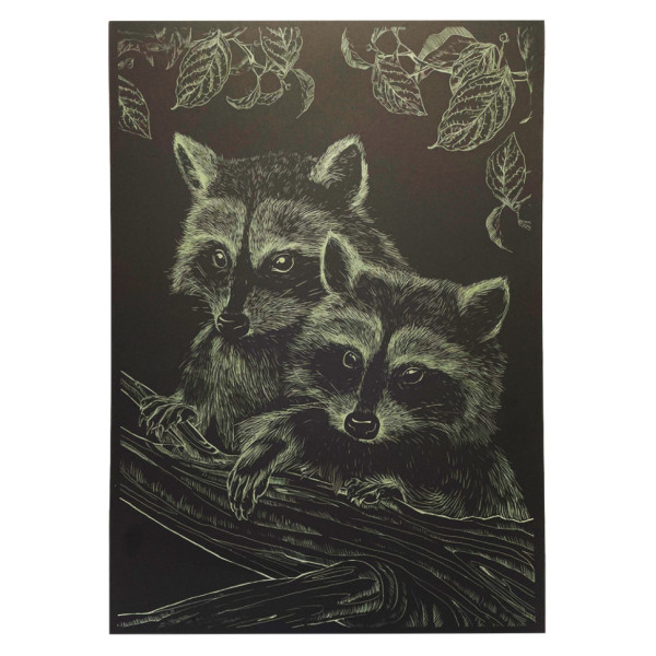 Гравюра А4 "Єнот" ГрА4-16з економ варіант в пакеті 29,7х21 см (ГрА4-16з)