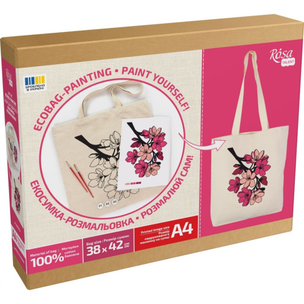 Набір для творчості екосумка-розмальовка "Flowers" N0003653, 38х42 см (N0003653)