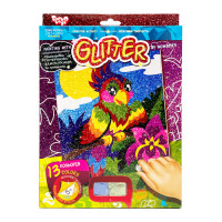 Раскраска глиттерными блестками по номерам "Попугай" РГН-02-04 мини 20,5х26 см(РГН-02-04)