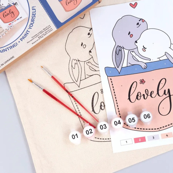 Набір для розфарбовування еко-сумки "Милі зайченята" N0003623 (N0003623)