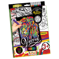 Набір для творчості Оксамитова розмальовка фломастерами VLV-01, 10 видів  Лев 2 (VLV-01-08)