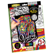 Комплект креативного творчества "Бархатная раскраска фломастерами" VLV-01 Лев 2(VLV-01-08)