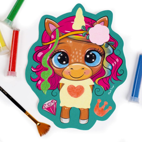 Набір для творчості "Sand Art Веселі друзі" VT4501-01, 5 флаконів з піском (VT4501-01)