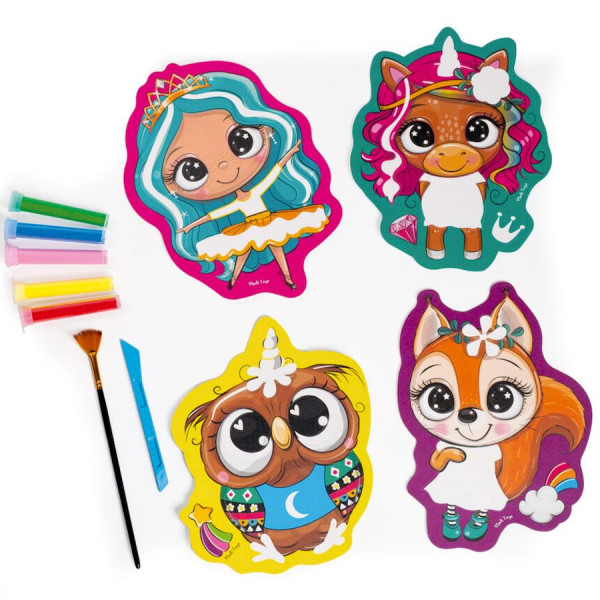 Набір для творчості "Sand Art Веселі друзі" VT4501-01, 5 флаконів з піском (VT4501-01)