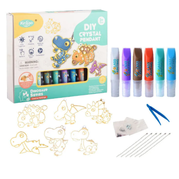 Набір для творчості "Dino" 9045E, брелоки, розмальовка, намистини, фарба (9045E)