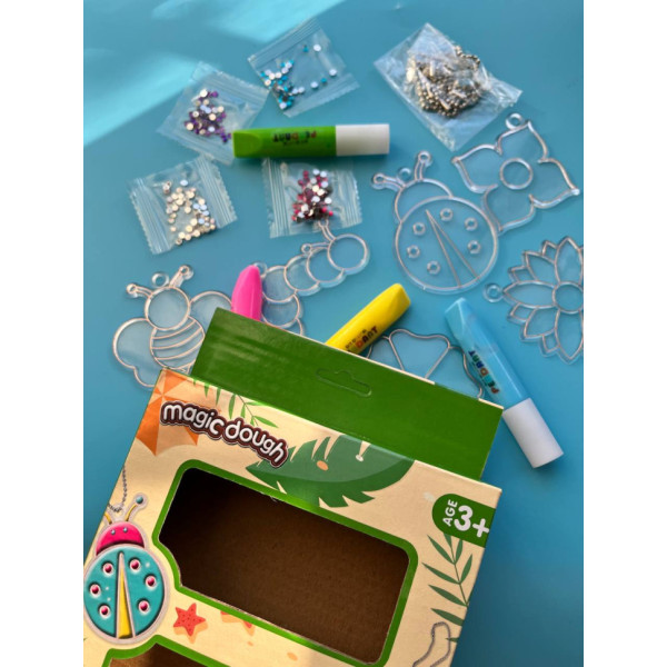 Набір для творчості "Magic dough" 5040-43-50(Green) форми для брелків, стрази, фарби (5040-43-50(Green))