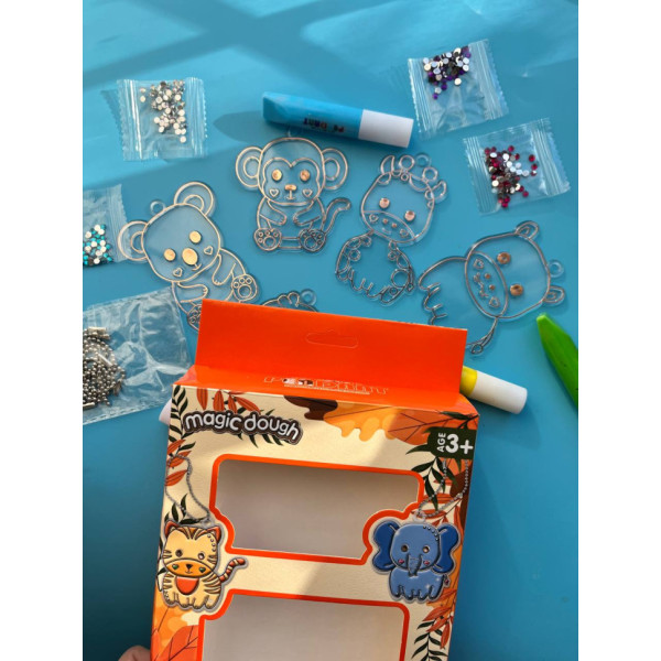 Набір для творчості "Magic dough" 5040-43-50(Orange) форми для брелків, стрази, фарби (5040-43-50(Orange))