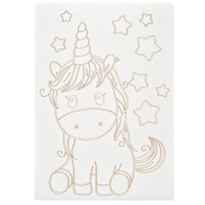 Картина-трафарет для розфарбовування піском "Єдиноріг із зірочками" Sand Box T-a4056 А4 (T-a4056)