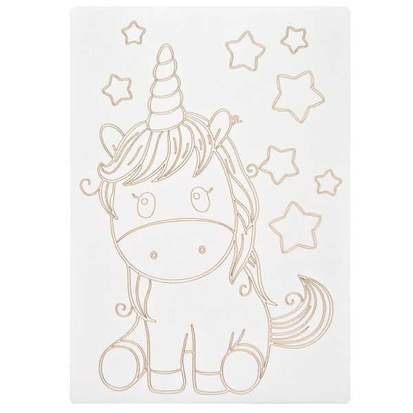 Картина-трафарет для розфарбовування піском "Єдиноріг із зірочками" Sand Box T-a4056 А4 (T-a4056)