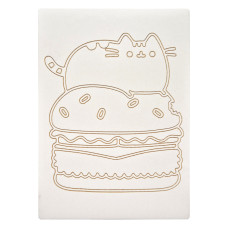 Картина-трафарет для розфарбовування піском "Кіт Пушин на бургері" Sand Box T-a5033 А5 (T-a5033)